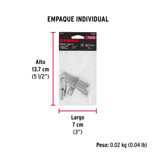 Sujetador Mariposa 1/8 x 2" - Pack de 4 Piezas
