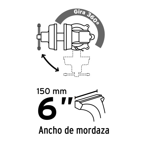 Tornillo de Banco Pretul TB-6P 6 Pulgadas Hierro Gris