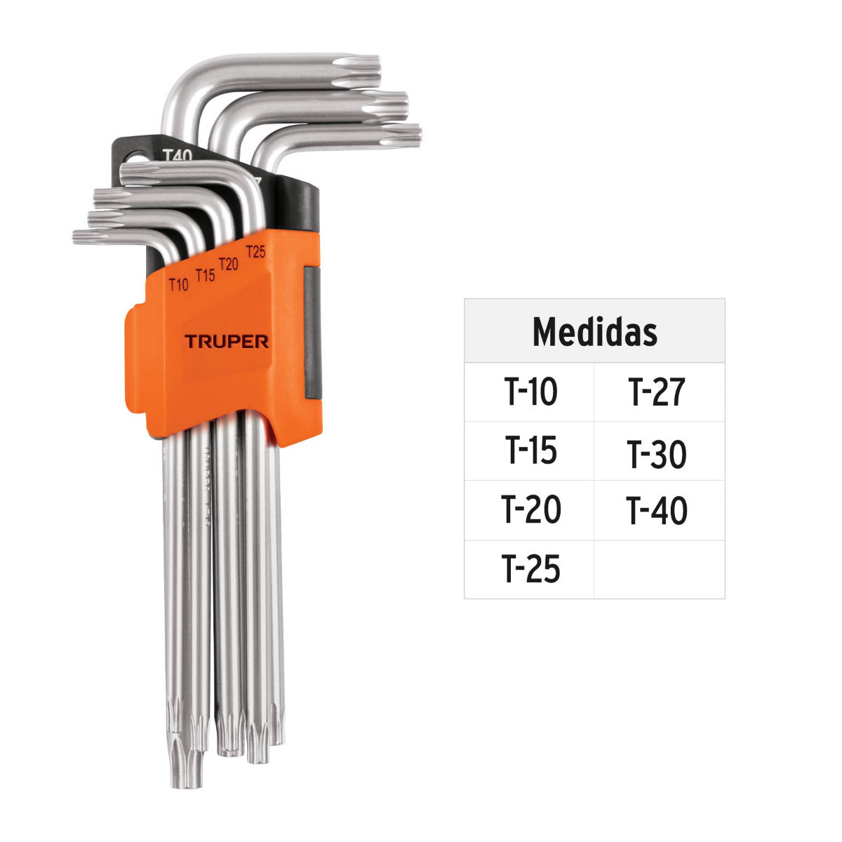 Juego de llaves Torx, 7 piezas, largas