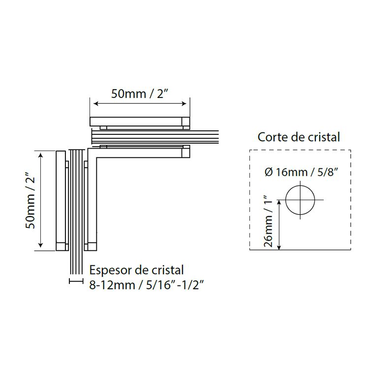 Conector Cristal 45° Latón Negro Mate - Jako