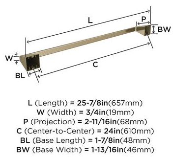 Toallero BlackRock 24" - Diseño Moderno y Duradero
