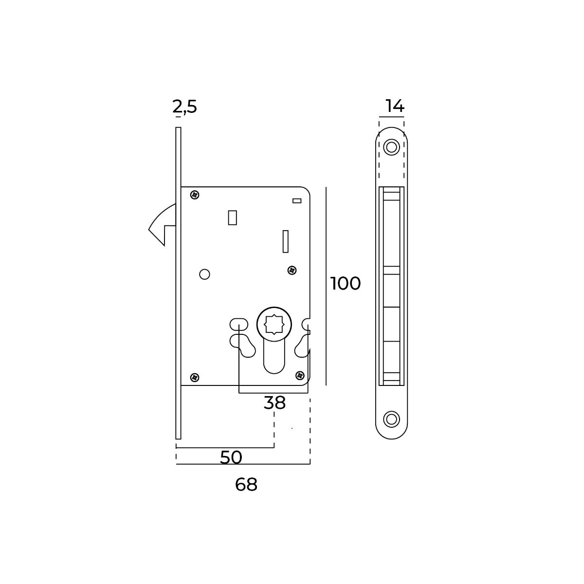 CERRADURA BRONCE JNF