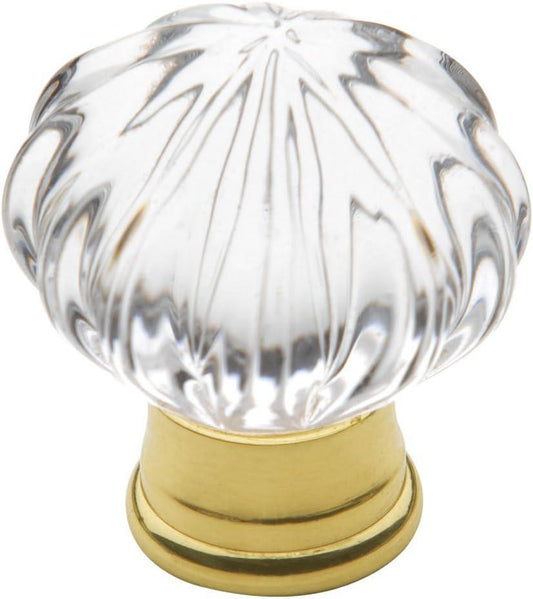 Elegant Crystal Cabinet Knob - Premium Solid Brass