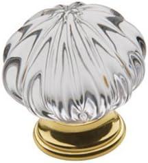 Elegant Crystal Cabinet Knob - Solid Brass