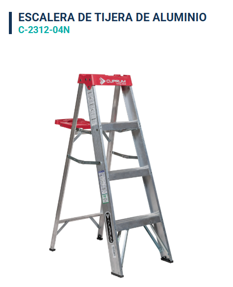 Escalera de Tijera Profesional 4 Escalones - Segura y Duradera