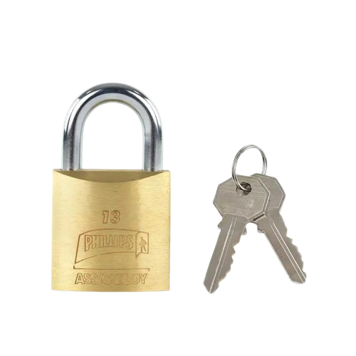 CANDADO DE LATÓN SÓLIDO 4 PERNOS 44 MM GANCHO LARGO MOD. 18