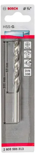 Broca HSS-G 1/4" para Metal - Corte Preciso y Duradero