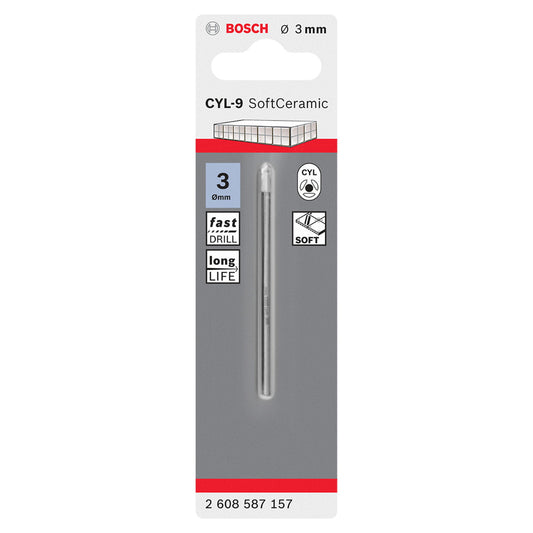 Broca CYL-9 para Vidrio y Azulejo 1/8'' (3mm) - Alta Durabilidad