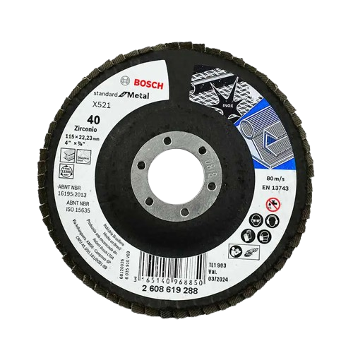 Bosch 2608619288 Disco Flap, Curvo Standard Metal 4-1/2" X 7/8 G40