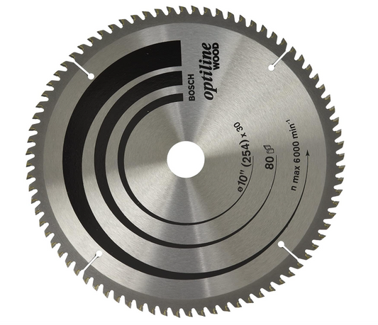 2608 640909 Disco de sierra 10" de 80 dientes Optiline"
