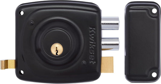 Cerradura Sobresalir Blindada Kwikset 91910 - 50mm, Derecha, Negra