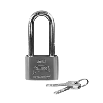 CANDADO DE ACERO 60MM EXTRA SEGURIDAD MOD. 260-GL GANCHO LARGO