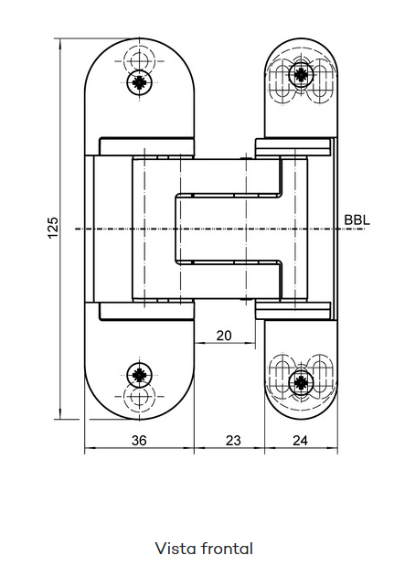 Bisagra Tectus TE311 FVZ 44 F1 Gris - Alta Resistencia