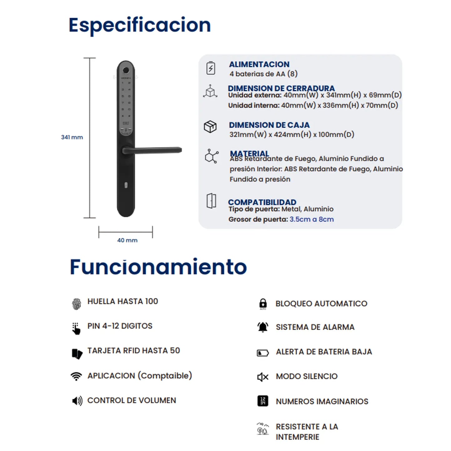 Cerrojo HV-660A Abatible Negro para Puertas Seguras