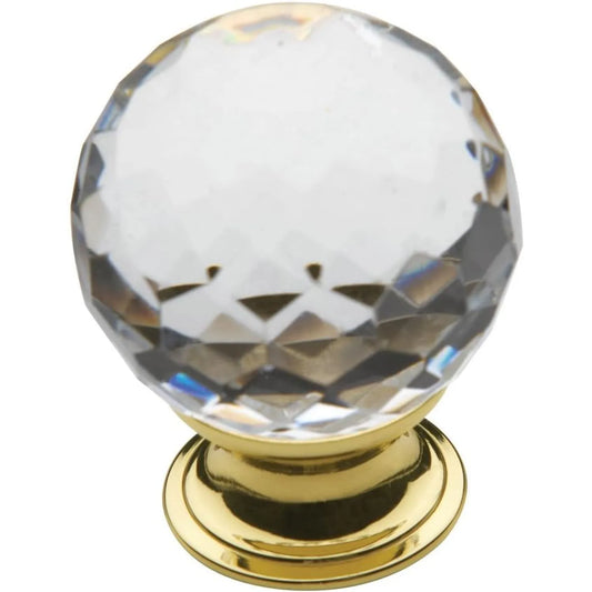 Premium Crystal Cabinet Knob – Solid Brass Elegance