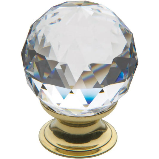 Luxury Swarovski Crystal Cabinet Knob - Premium Solid Brass