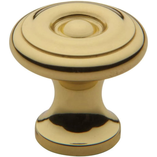 Premium Colonial Knob - Solid Brass, 1” Diameter x 0.9" Projection