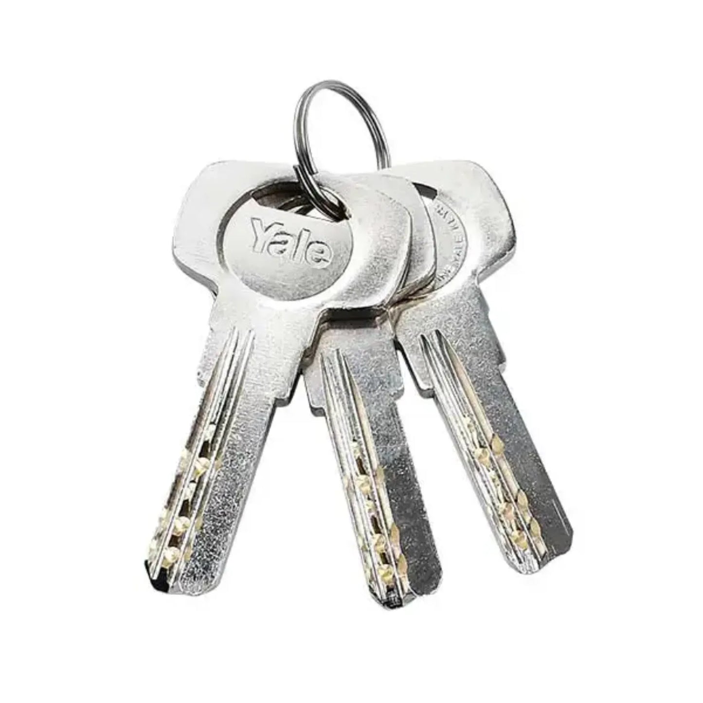 Cerradura Yale Caribe Doble Cilindro Latón Brillante