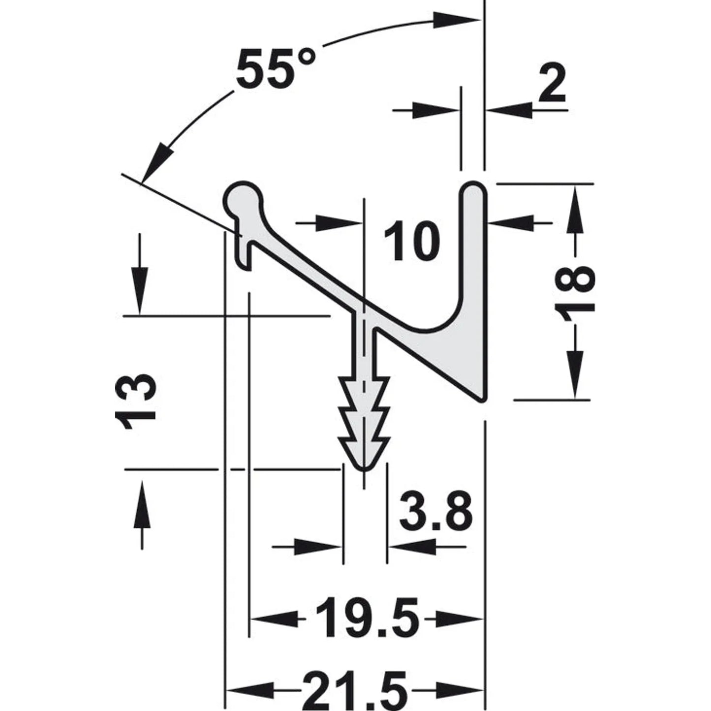 Jaladera Perfil 18 mm Häfele - Aluminio Duradero