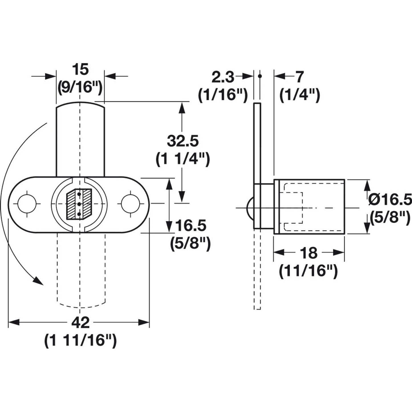 Cam Lock Body Recto Häfele - Seguridad y Precisión