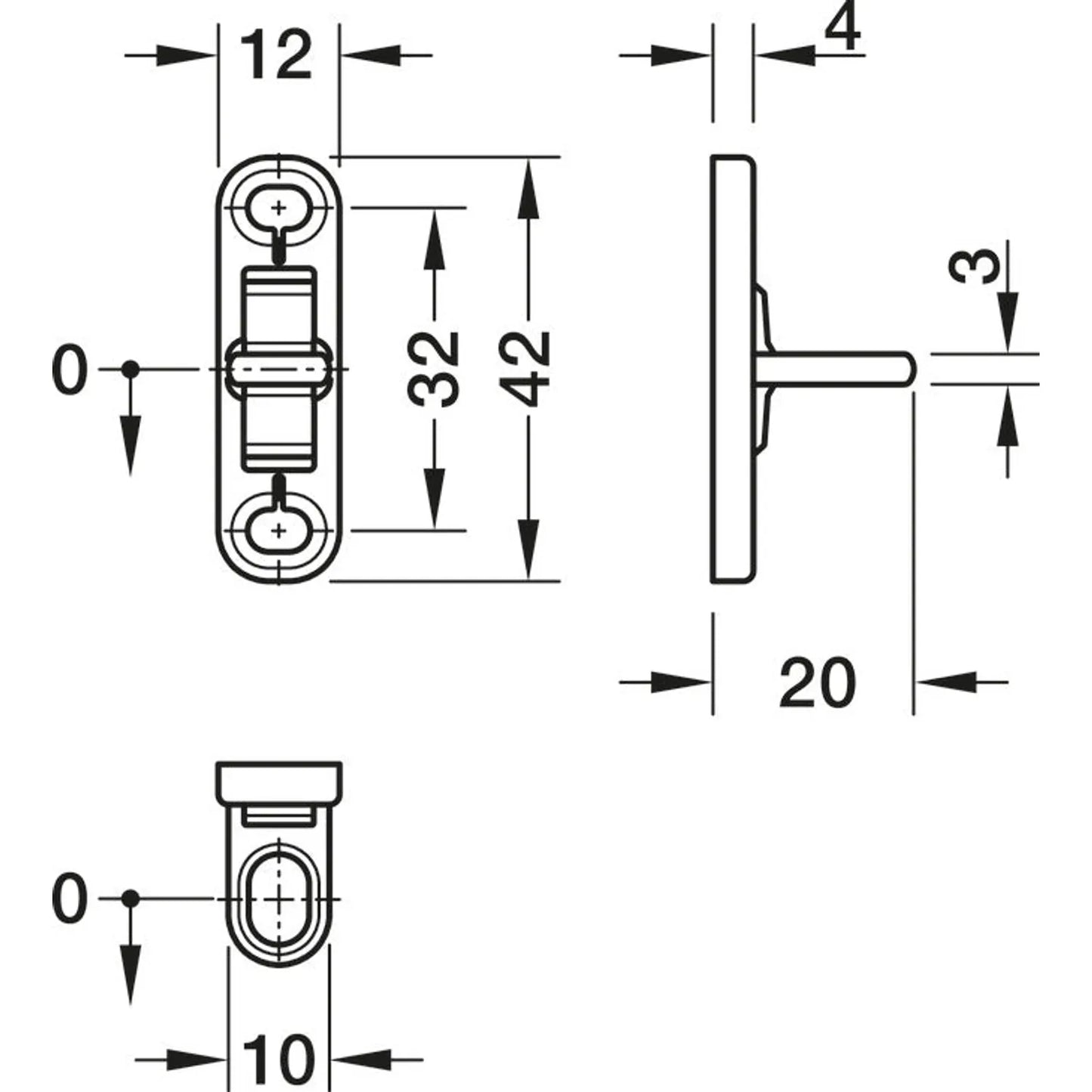 Contrachapa Cerradura EFL3 Horizontal Häfele - Seguridad y Estilo