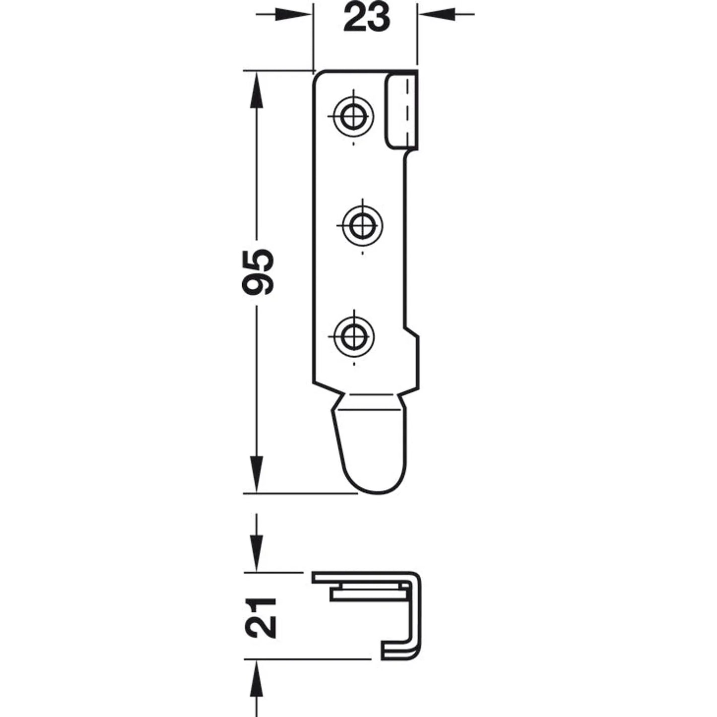 Herraje para Cama Acero Galv. 95 mm HÄFELE - Resistente