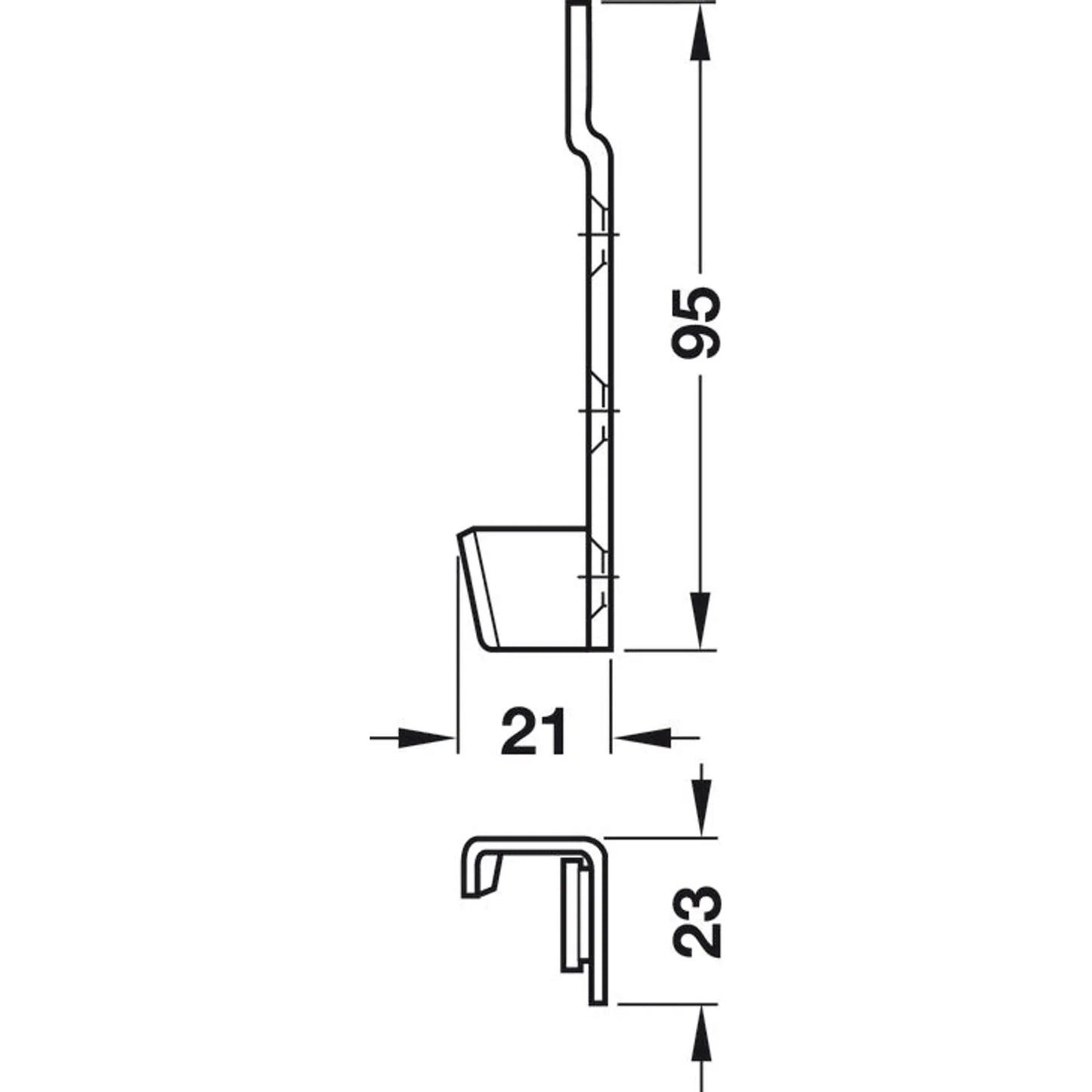 Herraje para Cama Acero Galv. 95 mm HÄFELE - Resistente