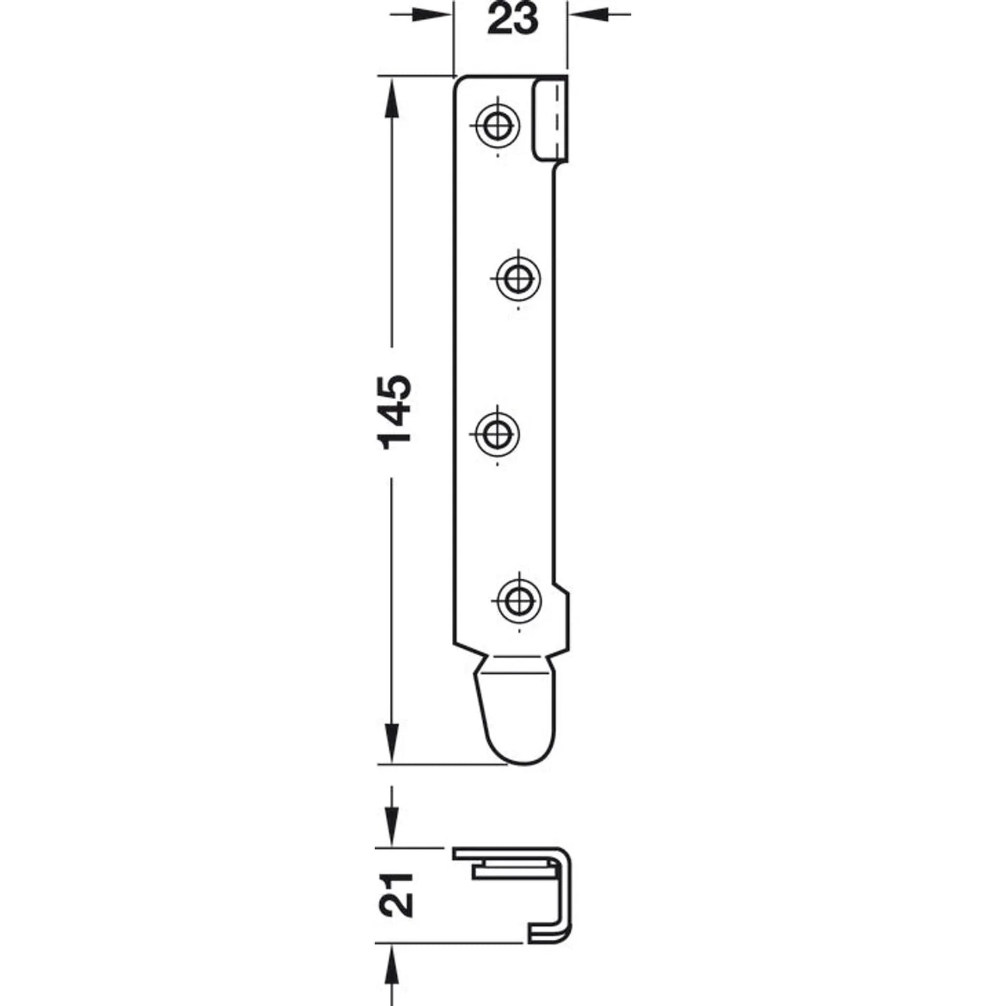 Herraje para Cama Acero Galv. 95 mm HÄFELE - Resistente