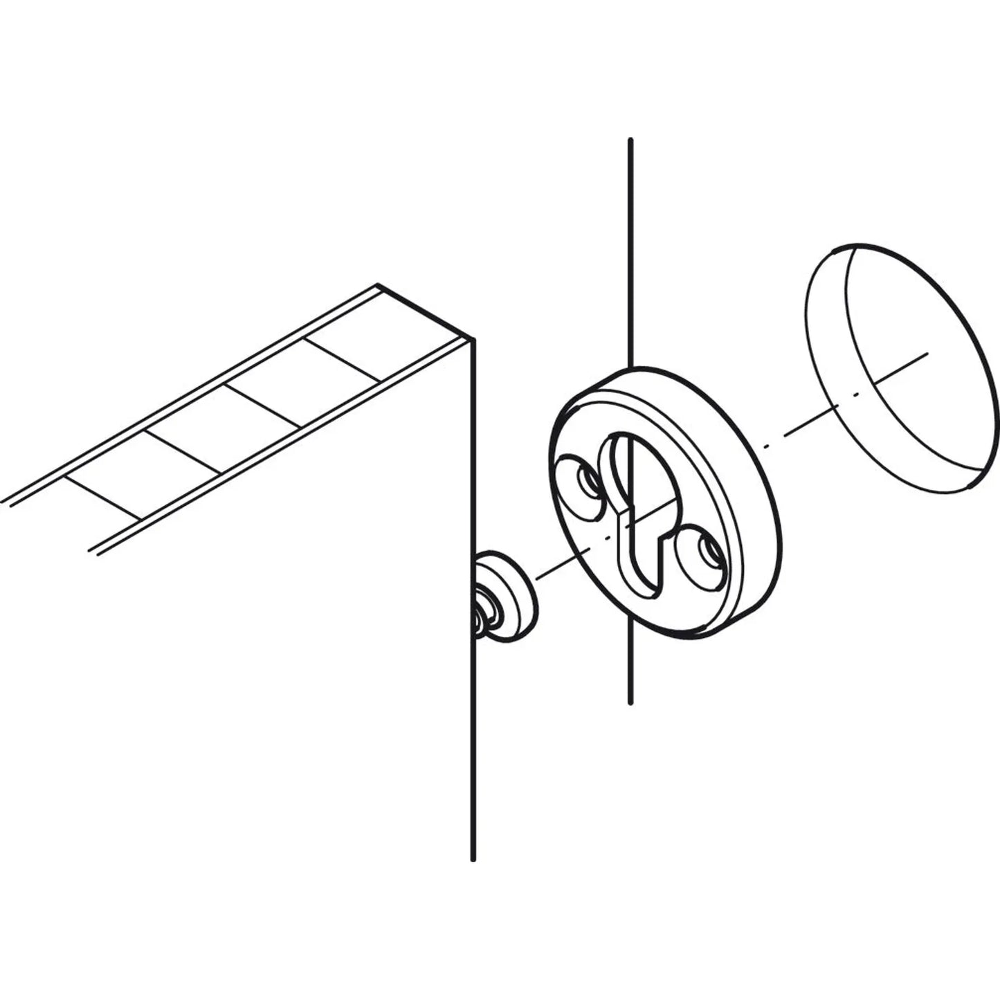 Placa Cabeza Sebo Acero 30mm - Häfele para Camas Abatibles