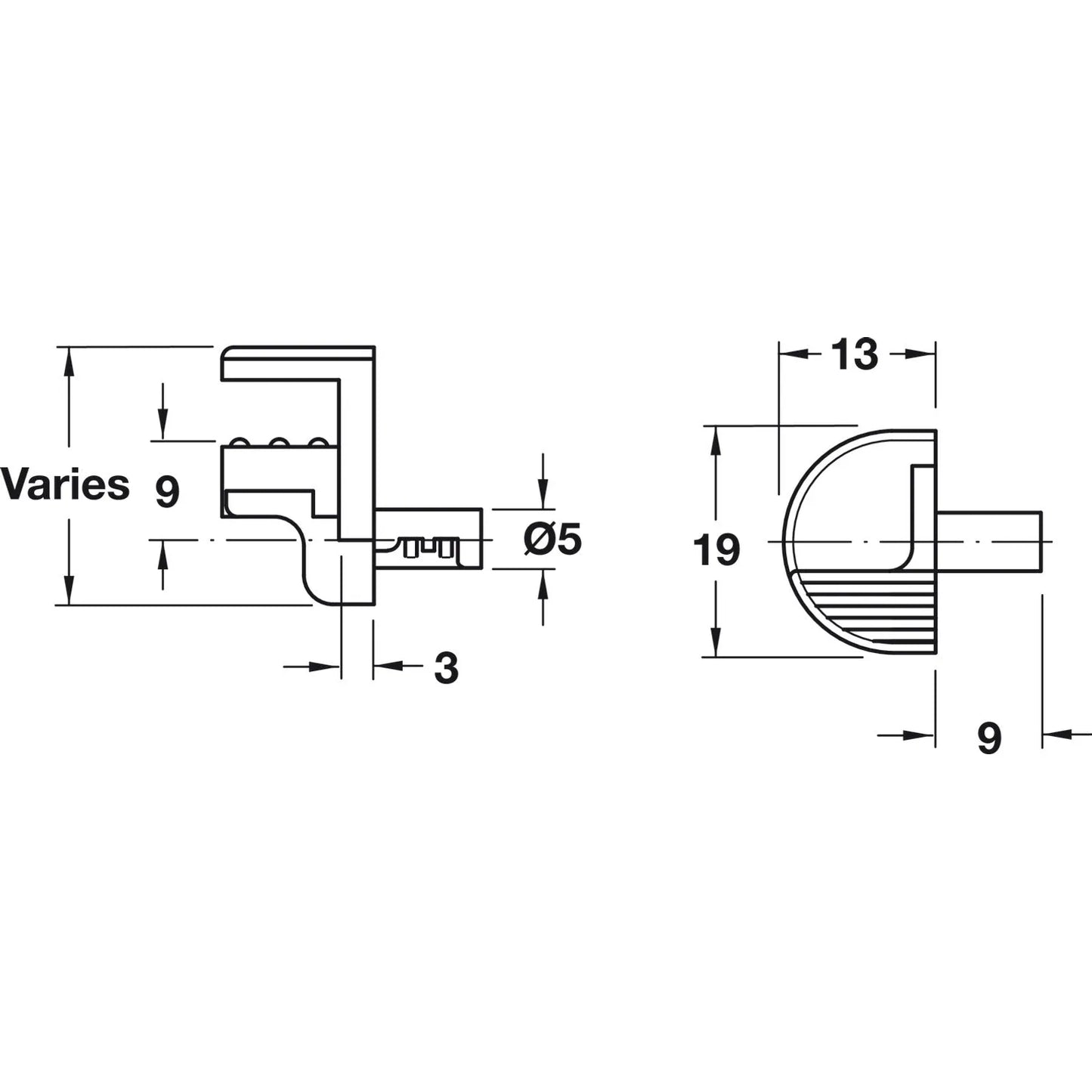 Ménsula para Vidrio 5mm Häfele - Soporte Duradero
