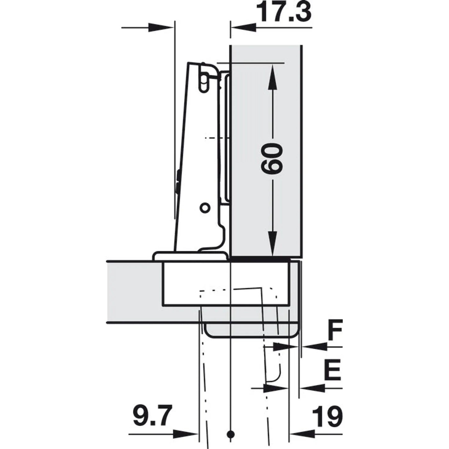 Bisagra Duomatic 94 Sobrepuesta - Häfele Ref. 329.56.05