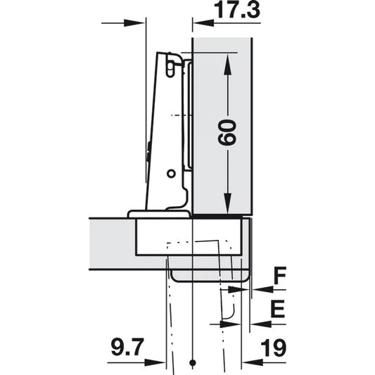 Bisagra Duomatic 94 Sobrepuesta - Häfele Ref. 329.56.05