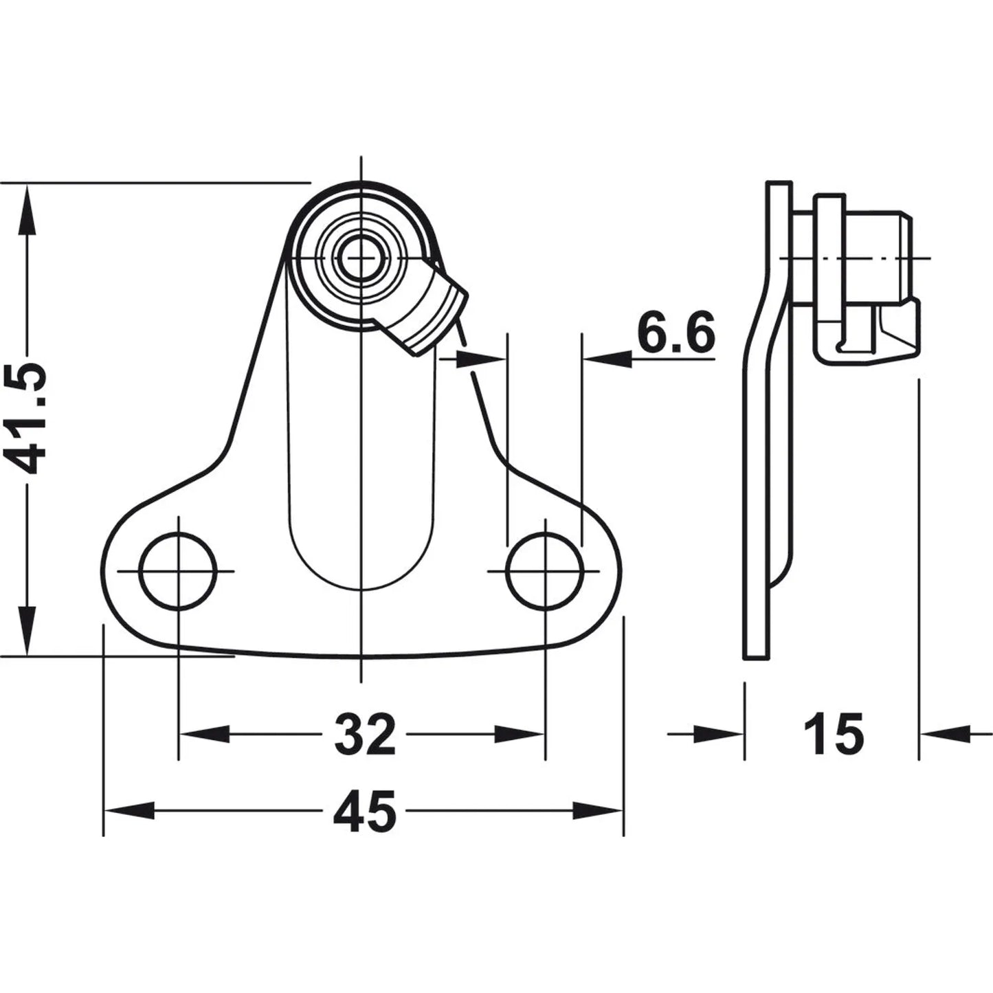 Bracket Lid Stay Duo Cab 37mm | Soporte Elevable Häfele