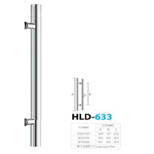 Jaladera de Puerta Inoxidable HLD-633 - 32X625X800MM