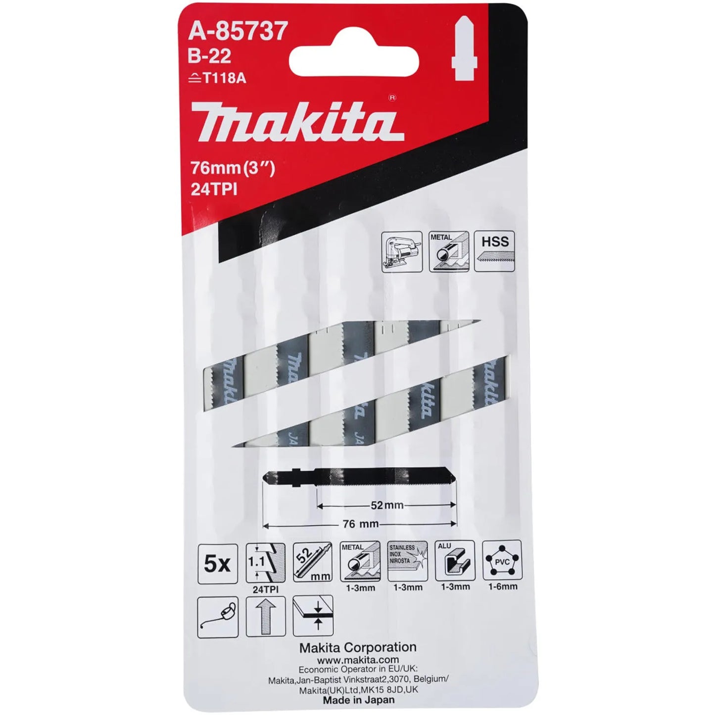 Segueta Caladora B-21 (Paq5) - Corte Preciso en Metal