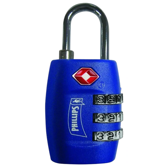 Candado Digital Phillips TSAP3 - 3 Dígitos, Sin Llave, Azul