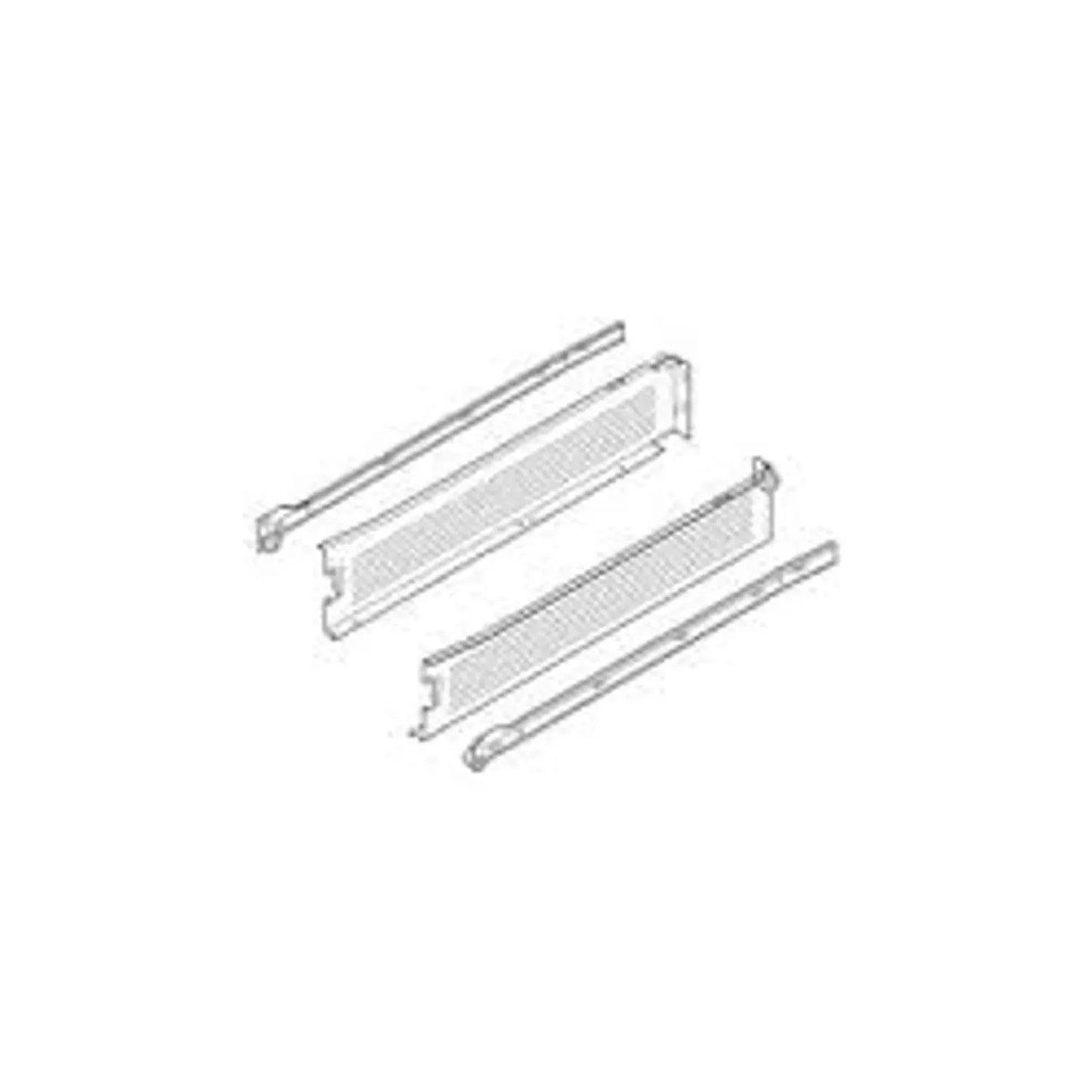 Perfil METABOX Blum 86mm - Extensión Parcial, 25kg, Plateado