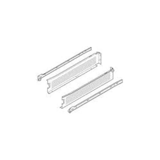 Perfil METABOX Blum 86mm - Extensión Parcial, 25kg, Plateado