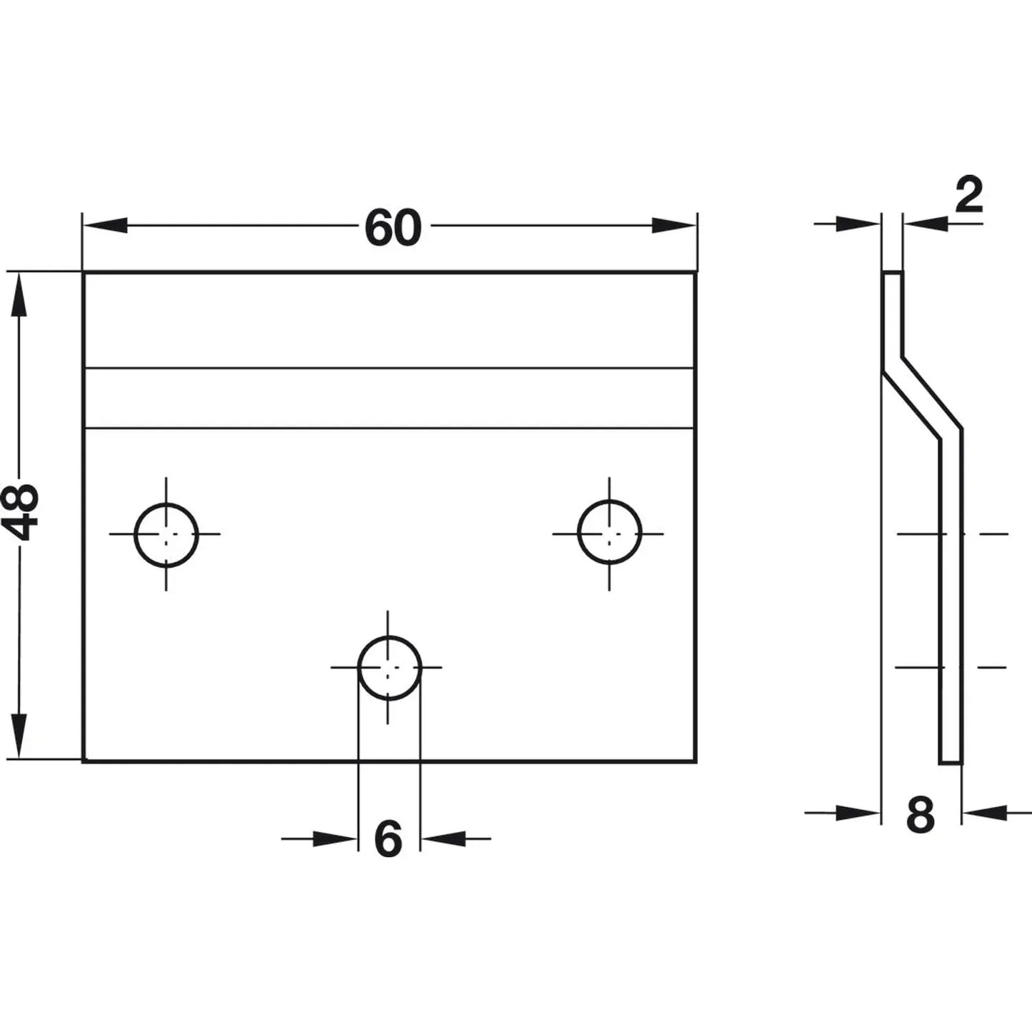 Placa Soporte Acero Galv. 60mm Häfele | Durabilidad Garantizada