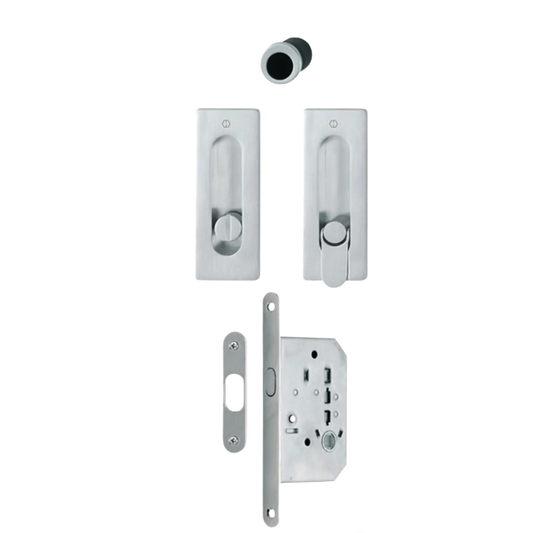 Spazio Kit WC Cromo Satin con Cerradura + Mecanismo