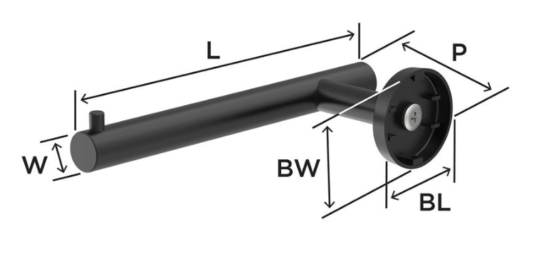 Portarrollos BH26540MB Negro Mate - Elegante y Moderno
