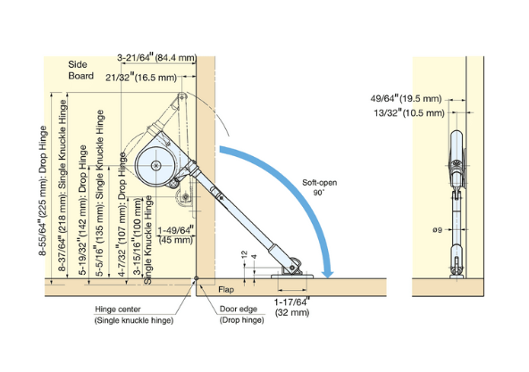 Soporte de solapa negro SDS-C100/BLK ABAJO