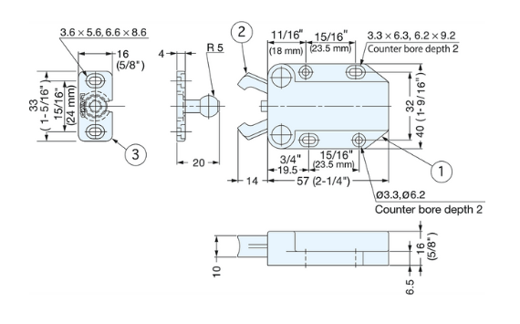 Pestillo táctil no magnético (con cerradero flotante) - MC-37/BRN-1