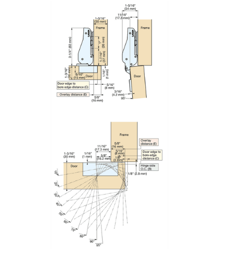 J95 Heavy Duty Concealed Hinge - Durable & Sleek