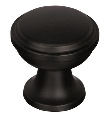 Pomo Elegante Westerly Negro Bronce 1 3/16"