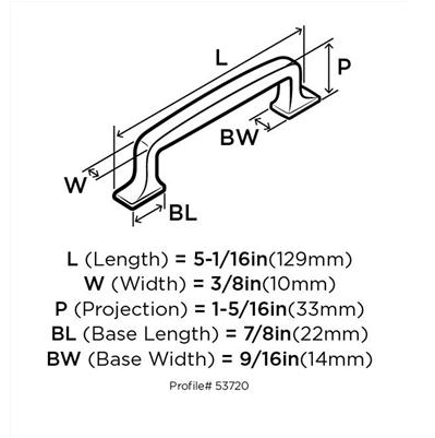 Jaladera Westerly 96mm Negro Bronce para Muebles