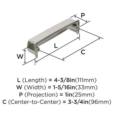 Jaladera Kane 96mm Níquel Pulido - Elegancia Duradera