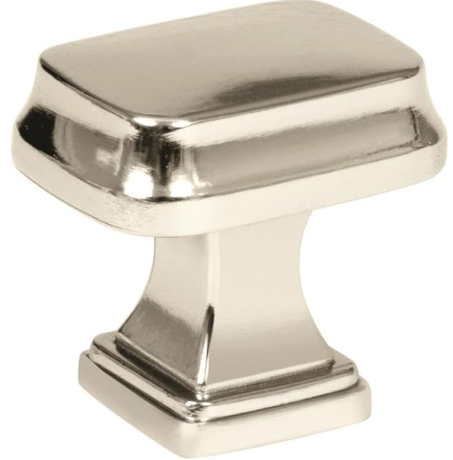 Pomo Rectangular 1 1/4" Nickel Pulido - Calidad Premium