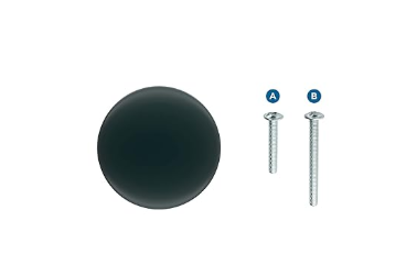 Pomo Riva 1 1/4 Matte Black - Estilo Moderno