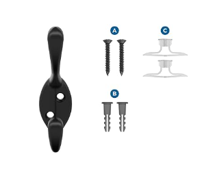 Percha Doble Negro Mate | Diseño Noble y Funcional